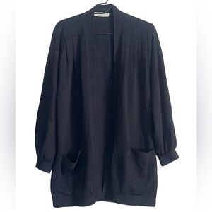 ST.JOHN Oversized Black Knit Open Cardigan Size S